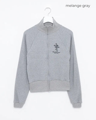 High-neck gothic double-zip hoodie