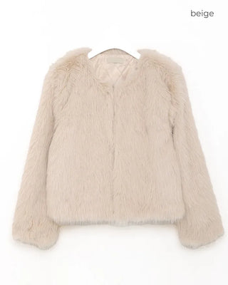 Fur cropped jacket