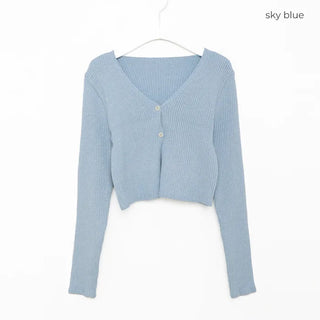 2-button V-neck cardigan