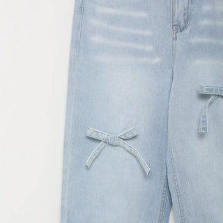 Ribbon Washed Denim Pants