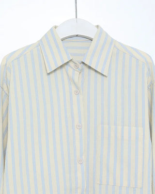 Double Stripe Wrinkle Loose Shirt