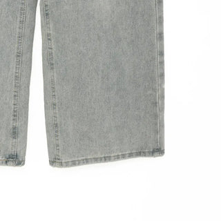 Washed wide denim pants