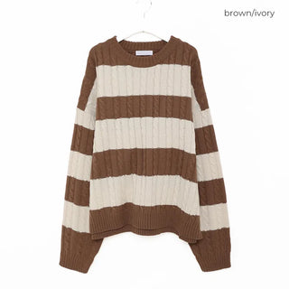 (Unisex) Bold Border Cable Knit