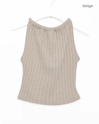 Knit halter neck gathered camisole