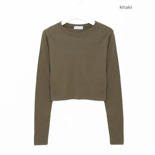 Plain cropped cut and sew top