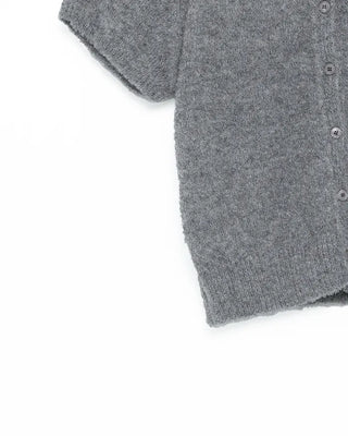 Bouclé short-sleeved cardigan