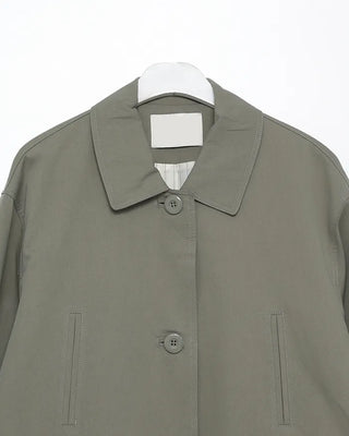 Striped Lined Single Trench Long Coat