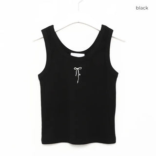 Ribbon stitch sleeveless