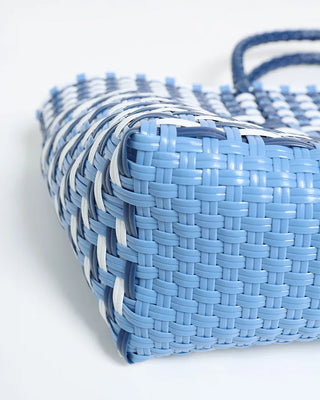 Colorful accent basket handbag