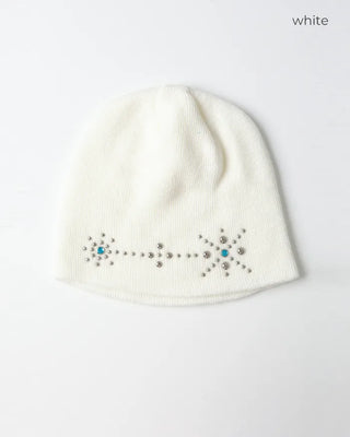 Flower knit beanie
