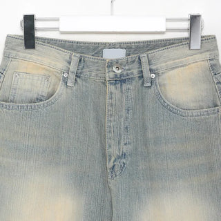 Vintage Wash Wide Denim Pants