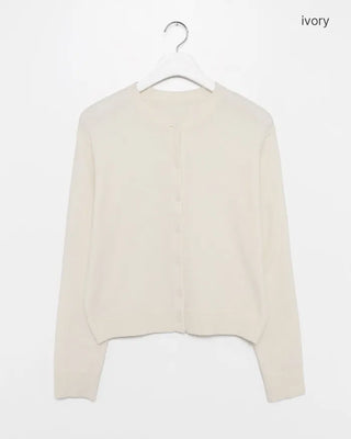 Short crew neck cardigan