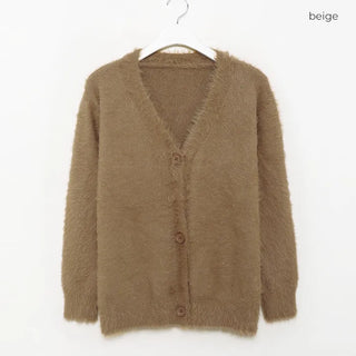 Loose-fit V-neck knit cardigan
