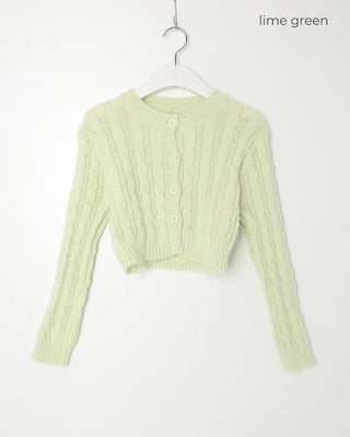 Crop Cable Knit Cardigan