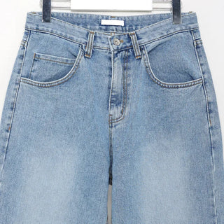 Unisex basic denim wide-leg pants