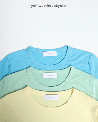 Rayon blend short-sleeved T-shirt