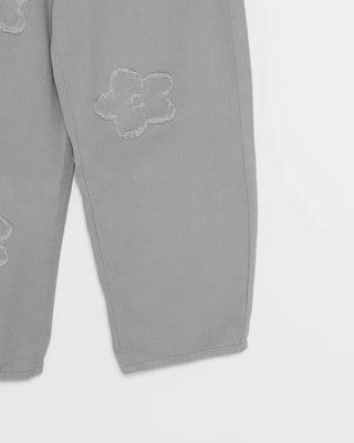 Flower embroidered wide-leg pants