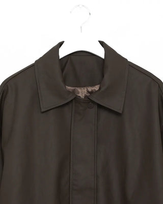 Oversized eco-leather jacket