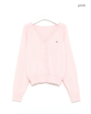 Mini pendant V-neck cardigan