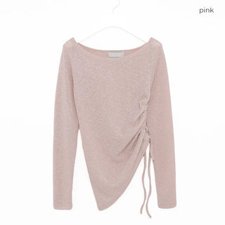 Side-shirred T-shirt