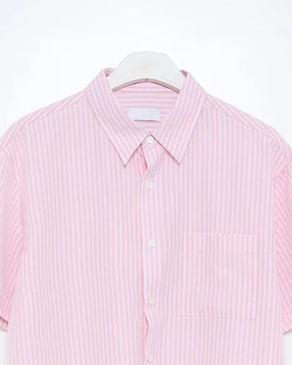 Oversized striped short-sleeved shirt