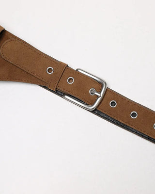 Suede mini pocket belt