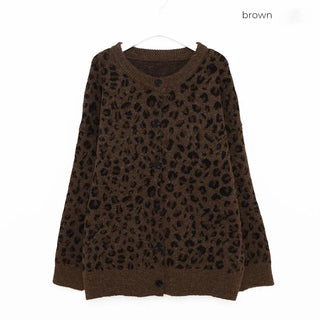 Leopard print oversized cardigan