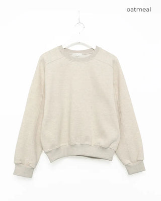 Color-block brushed fleece sweatshirt
