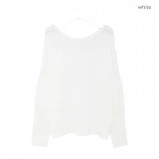 Boat neck sheer knit
