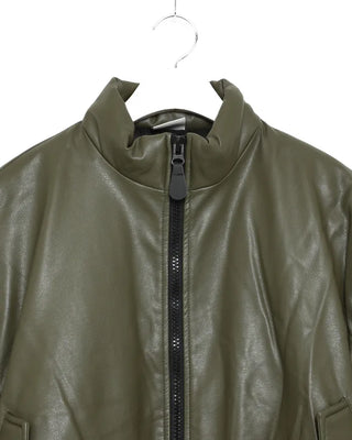 Leather padded jacket