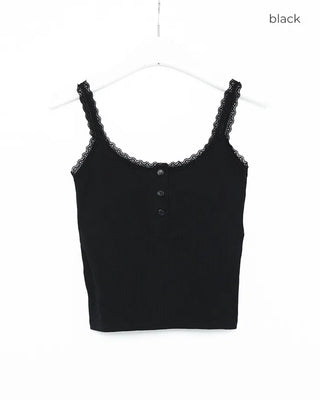 Lace button camisole