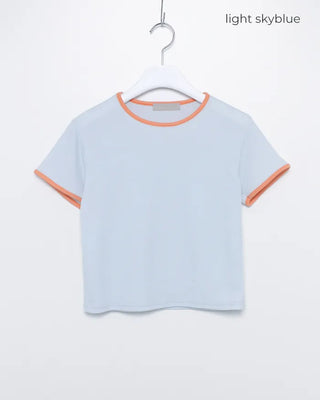 Cropped Ringer Half T-shirt