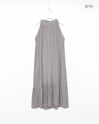 Halter neck detail long dress