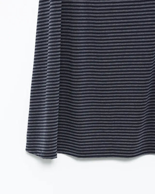 Striped elastic waist long skirt