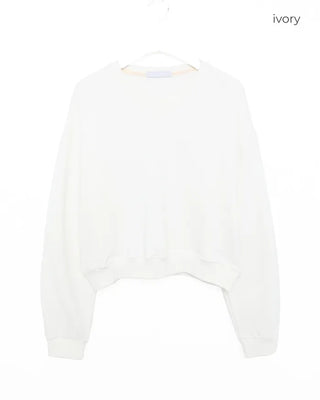 Semi-cropped V-neck sweatshirt