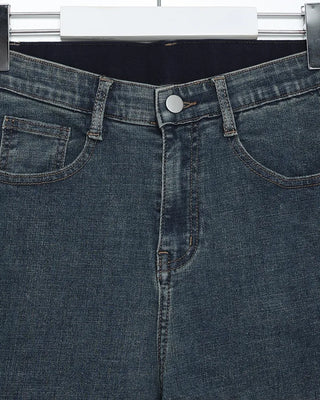 Elastic waist denim pants