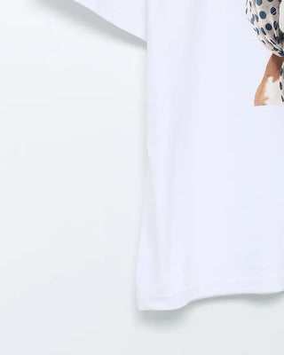 Scarf puppy point short-sleeved T-shirt