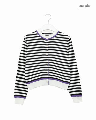 Two-tone striped cardigan