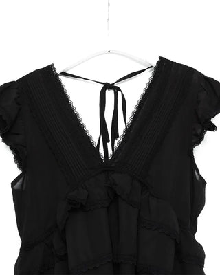 Can-can volume sleeveless blouse