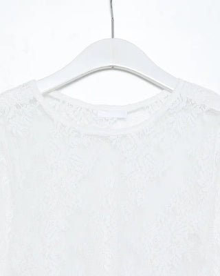 Tulle Flower See-Through Long T-Shirt