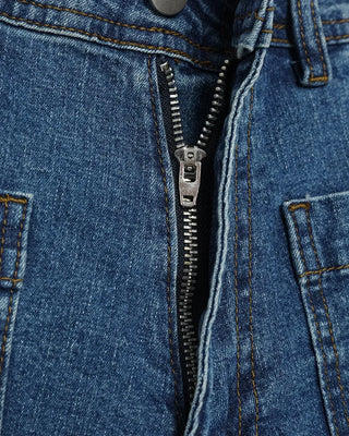 Patch pocket denim pants