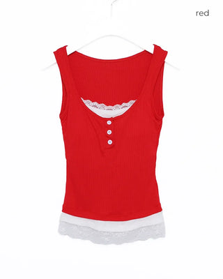 Layered Button Sleeveless