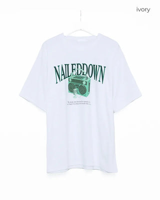 Camera print short-sleeved T-shirt