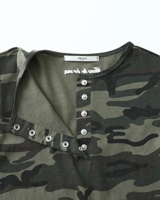(ORIGINAL) Lettering Camo Half T-Shirt