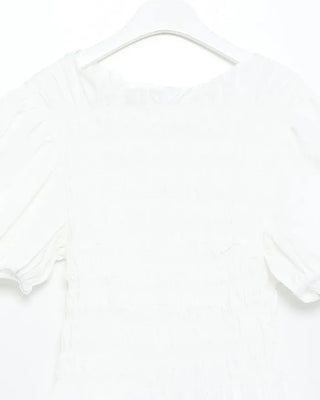 Smoked Frill Puff Blouse
