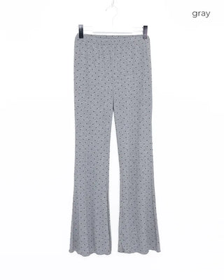 Dot Slim Feed Bootcut Pants