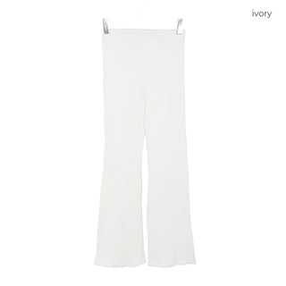 Side-slit bootcut pants