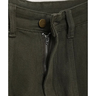 Seam-detailed khaki pants