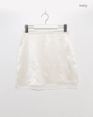 Satin mini skirt