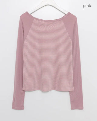 Striped long-sleeved T-shirt